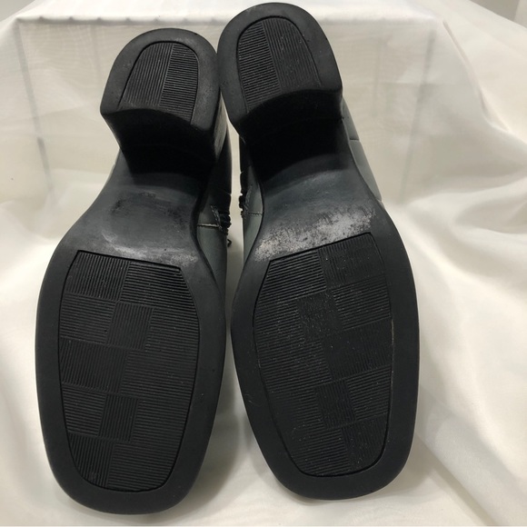 White Mountain Shoe Women 6 Ankle Boot Fairchild Gray Sq Toe Chunk Heel Leather - Picture 8 of 13